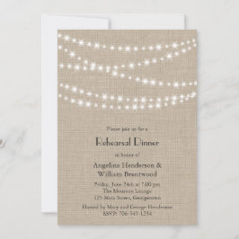 Under glimtljus på Burlaprepetition middag Inbjudningar