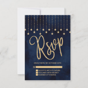 Under Gnistran Stars Navy Blue Guld OSA Kort