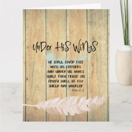 Under hans Vingar-citat med salms-verse Kort
