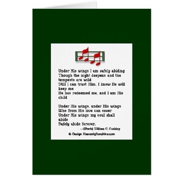 Under hans vingar hälsningskort (Framsidan)
