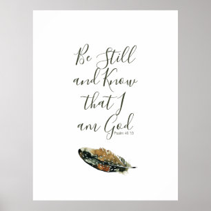 Under hans Vingar Poster vattenfärgsludd Psalm 46