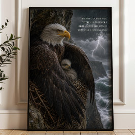 Under hans vingar Psalm 91 Kristallkonst Poster