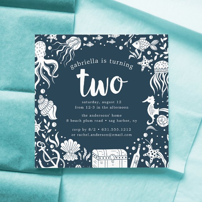 Under havet | Andra Födelsedagsfest inbjudan (Skapare uppladdad)
