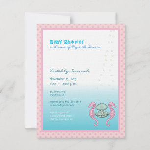 Under havet Baby Girl Shower Annonsering Ljus Inbjudningar
