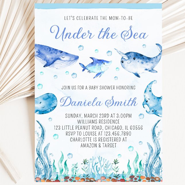 Under havet Baby Shower Inbjudningar (Skapare uppladdad)