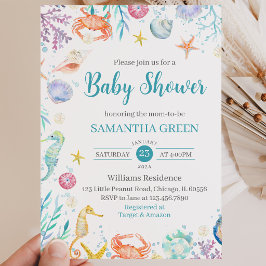Under havet Baby Shower Inbjudningar