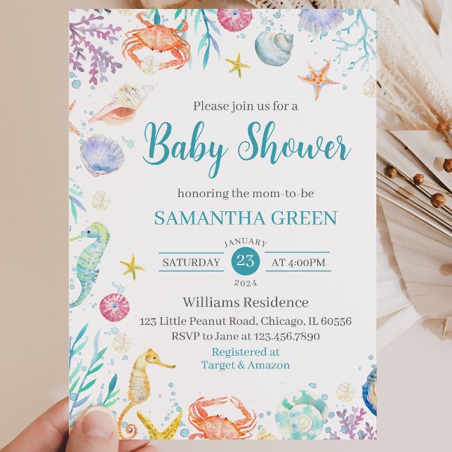 Under havet Baby Shower Inbjudningar (Skapare uppladdad)