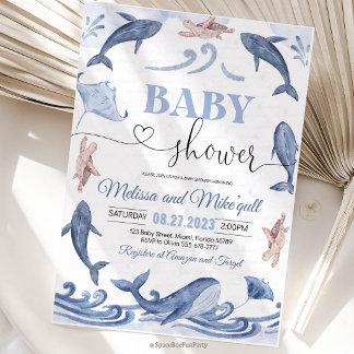 Under havet Baby shower Inbjudningar
