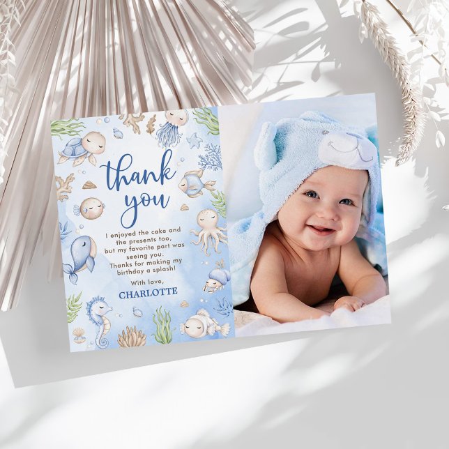 Under havet barnkalas foton tack kort (Skapare uppladdad)