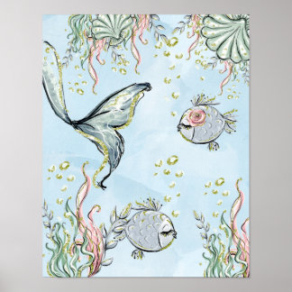 Under havet barnkammarsaffisch poster