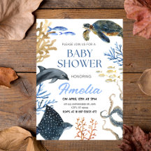 "Under havet": Bebisdusch för vattenfärgen Ocean L