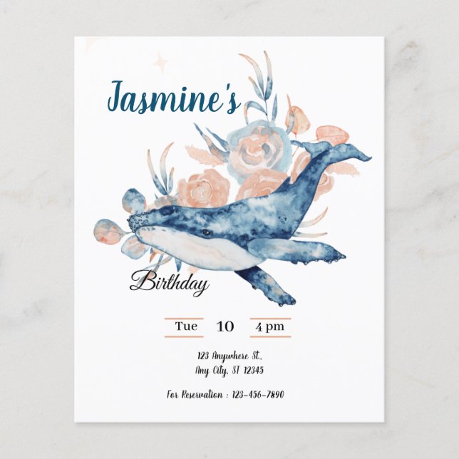 Under havet Blå Strand Val babyfirande  (Framsida)