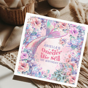 Under Havet Blomma Glitter Sjungande Själ Svans Pappersservett