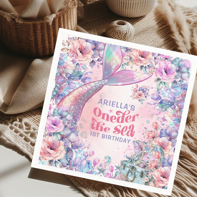 Under Havet Blomma Glitter Sjungande Själ Svans  Pappersservett (Skapare uppladdad)