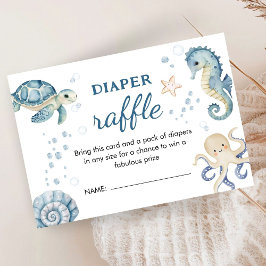 Under havet! Boy Baby Shower Diaper Raffle Tilläggskort