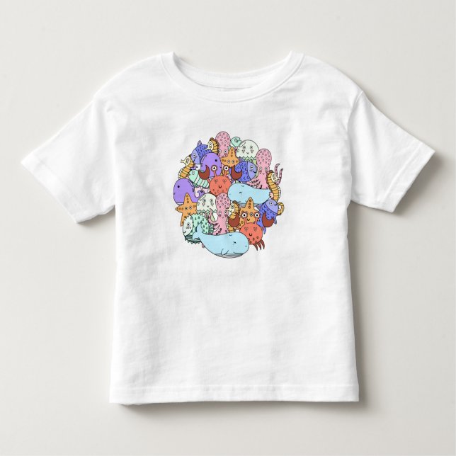 Under havet, Circle of Sea Life! Cute T Shirt (Framsida)