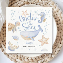 Under havet! Cute Blue Boy Shower