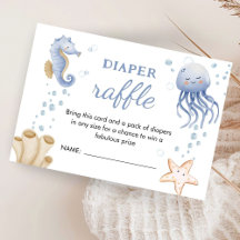 Under havet! Cute Boy Shower Diaper Raffle