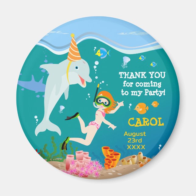 Under havet delfiner och Födelsedagsfest av flicko Magnet (Framsidan)