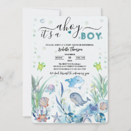 under havet dess babydusch. inbjudningar