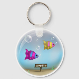Under Havet - Fiskskorgsdesign - Nyckelkedja Nyckelring