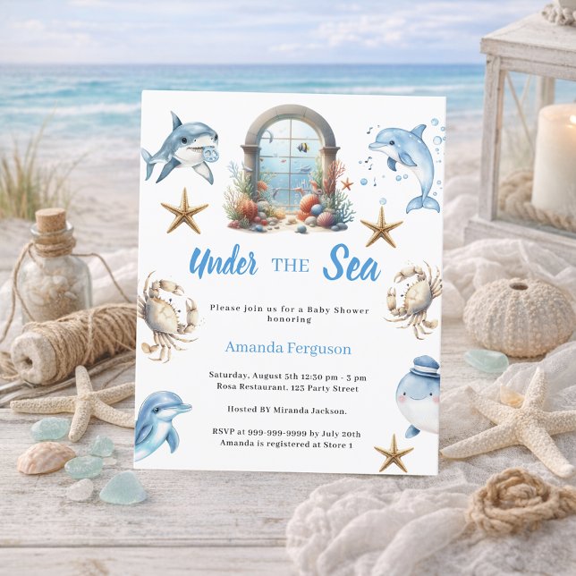 Under havet havsdjur Baby Shower inbjudan (Skapare uppladdad)