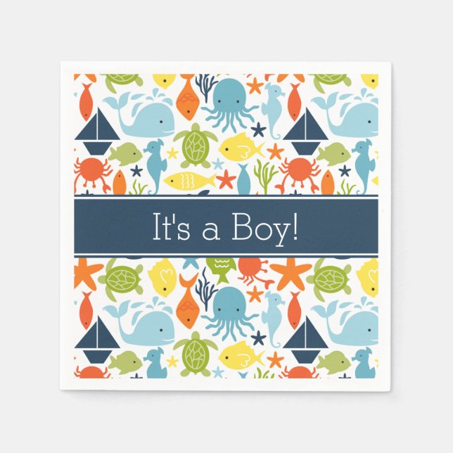 Under havet, havskapitel, Nautisk Pappersservett (Framsidan)