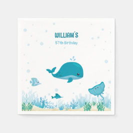 Under havet, havslevande djur pappersservett