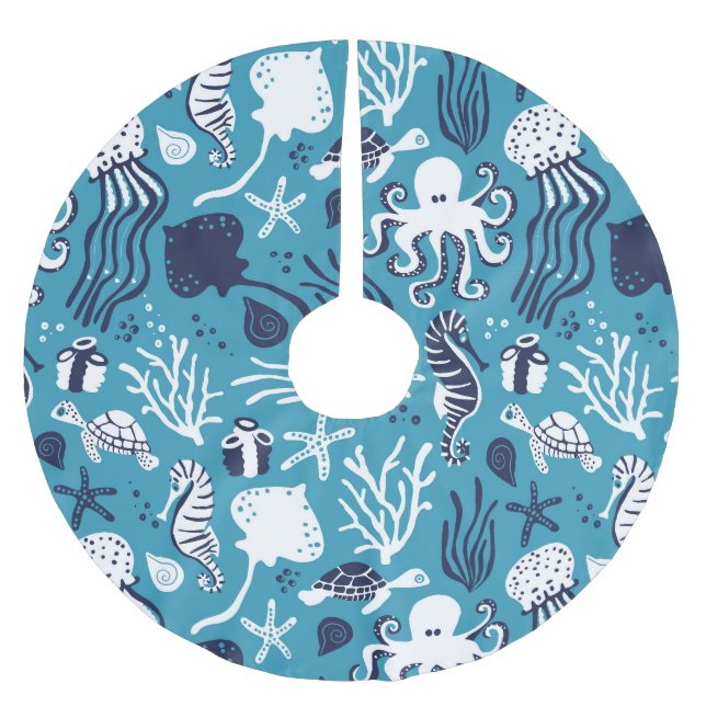 Under havet julgransmatta borstad polyester (Framsidan)