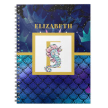 Under havet med Seahorse Unicorn Add Initial