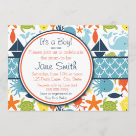 Under havet, Nautical Baby Shower Inbjudningar