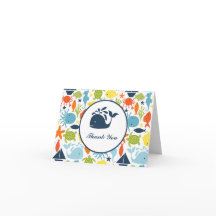 Under havet, Nautical Baby Shower Tackkort