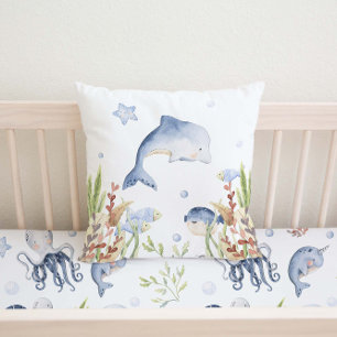 Under havet Nursery Decor, Dolphin Kudde
