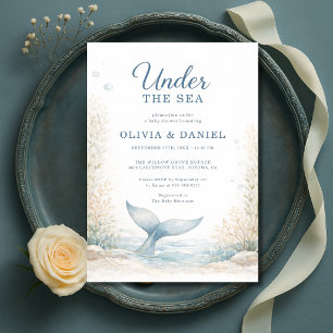 Under havet Oceanpar Underbarna Baby Shower Inbjudningar