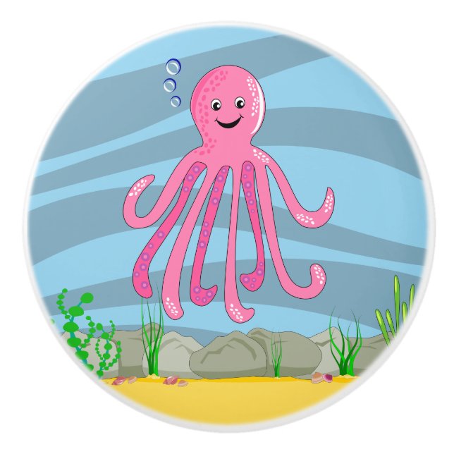 Under Havet Octopus Ceramic Knob Knopp (Framsidan)