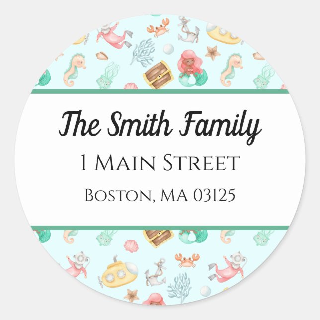 Under havet runt klistermärke (Framsida)