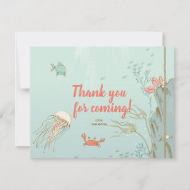 Under havet Siren Födelsedagsfest Tack Kort