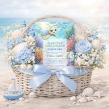 Under havet Söt Sköldpadda Pojke Babyfirande