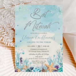 Under havet Strandskal Koraller Bar Mitzvah Inbjudningar