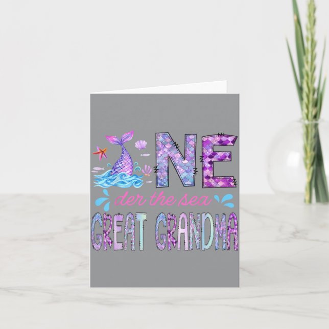 Under Havet Underbara Mormor 1-årsdag Kort (Framsida)