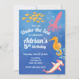 Under Havets blåhavsfödelsedag Inbjudningar