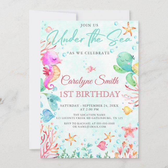 Under Havets födelsedag Inbjudningar (Framsida)