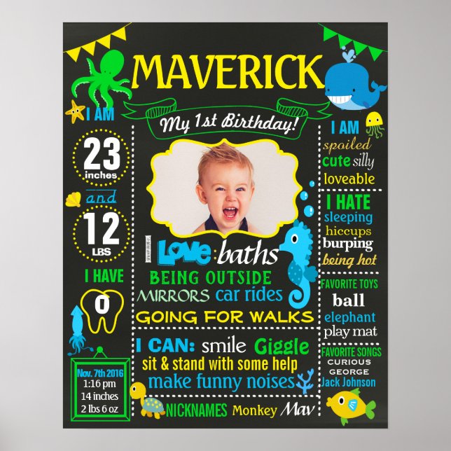 Under havets första födelsedag skylt (Framsidan)