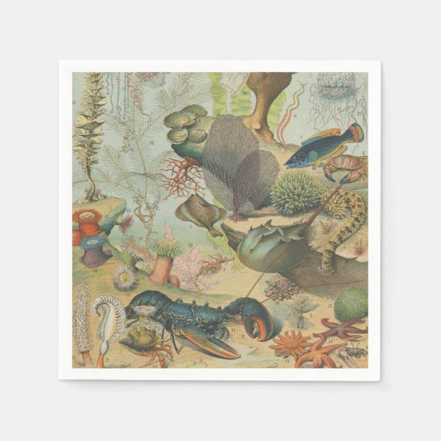 Under havets marina djur party pappersservett (Framsidan)
