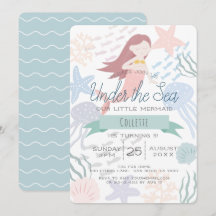 Under Havets Sjöjungfru Sea Grönt Birthday