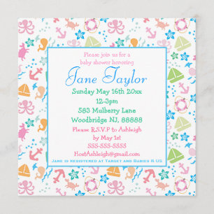 Under havsbaby showerinbjudningarna inbjudningar