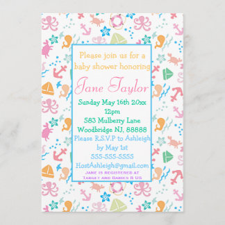 Under havsbaby showerinbjudningarna inbjudningar