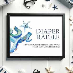 Under havsbladet Raffle Baby Shower-skylt Poster