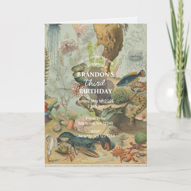 Under Havsbottendag för havslevande djur Inbjudan (Framsida)