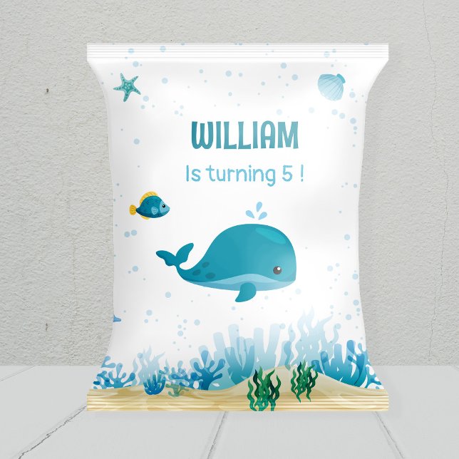 Under havsbottnen Chip, under havspartiets förmåns (Under the sea chip bag, chips bag wrapper, party favors bag, under the sea party favors bag,)